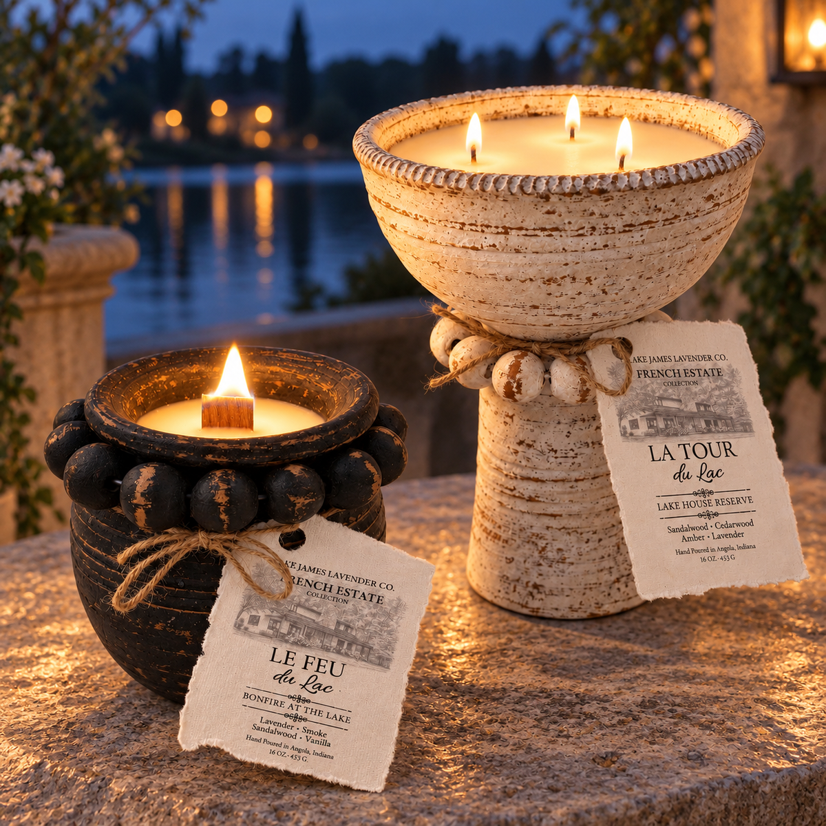 The Estate Candle Pair — Lake House Reserve & Bonfire