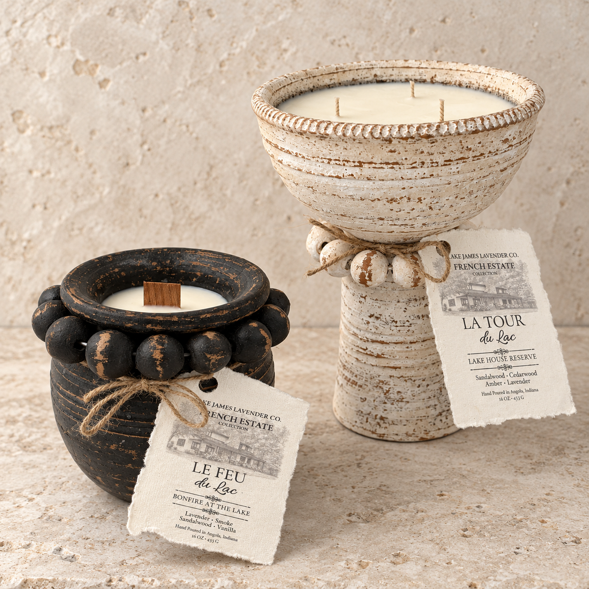 The Estate Candle Pair — Lake House Reserve & Bonfire
