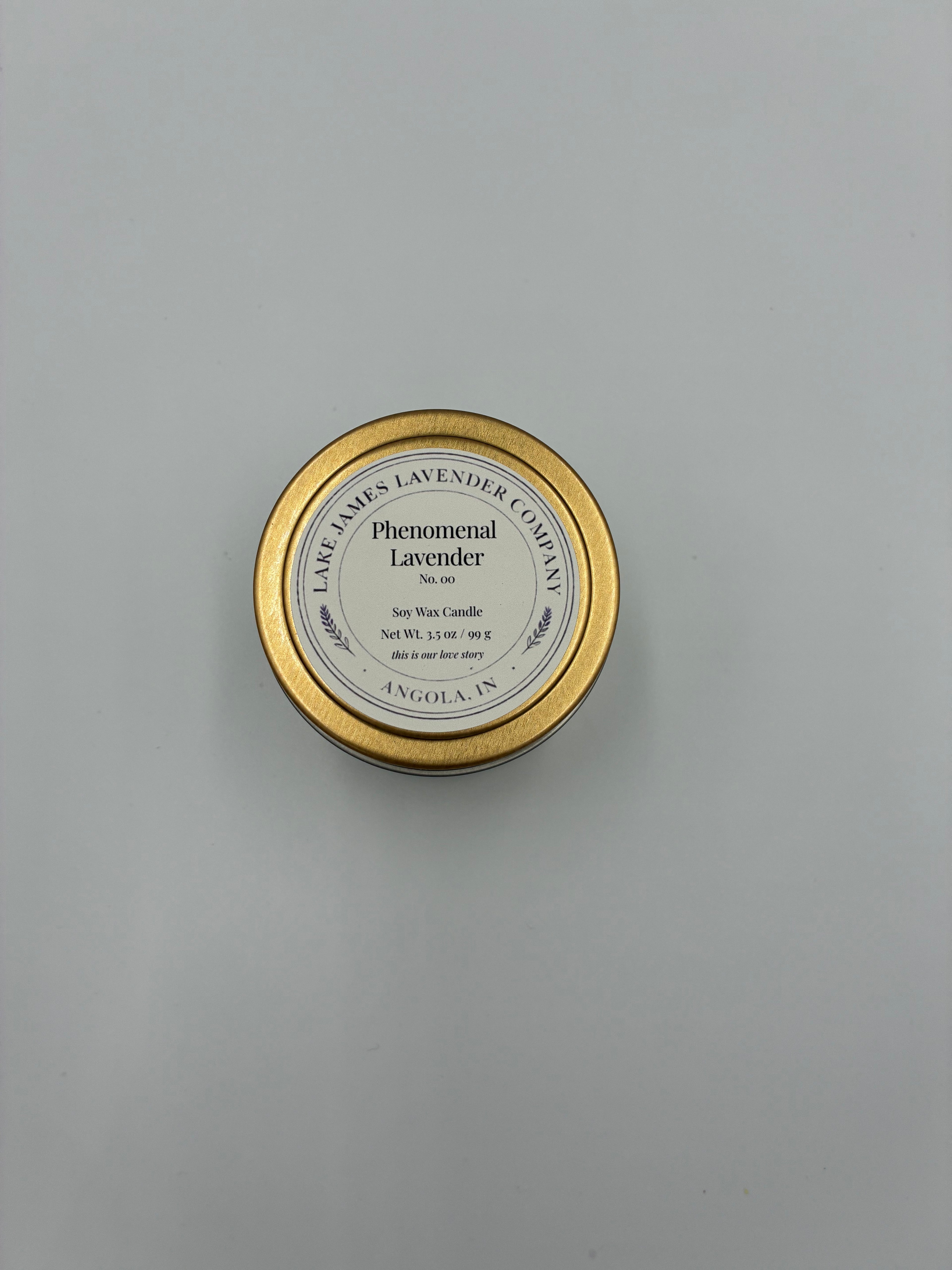 Phenomenal Lavender No. 00 candle tin, 3.5 oz.