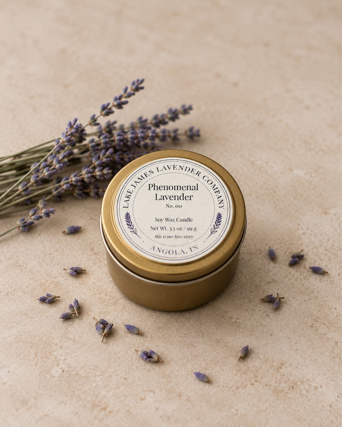 Phenomenal Lavender No. 00 candle tin, 3.5 oz.