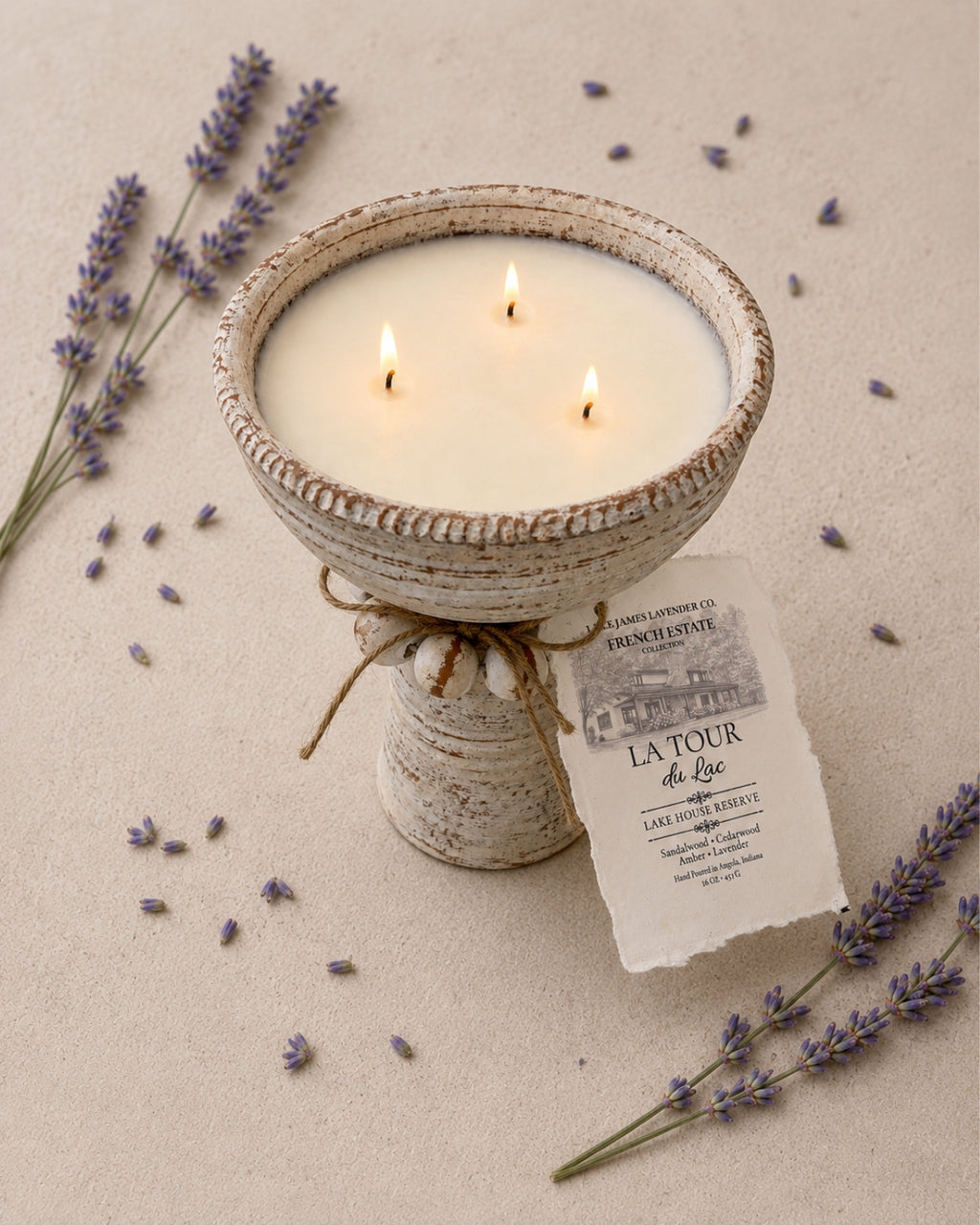 French Estate Collection  La Tour du Lac  Lake House Reserve 16 oz Triple-Wick Estate Candle