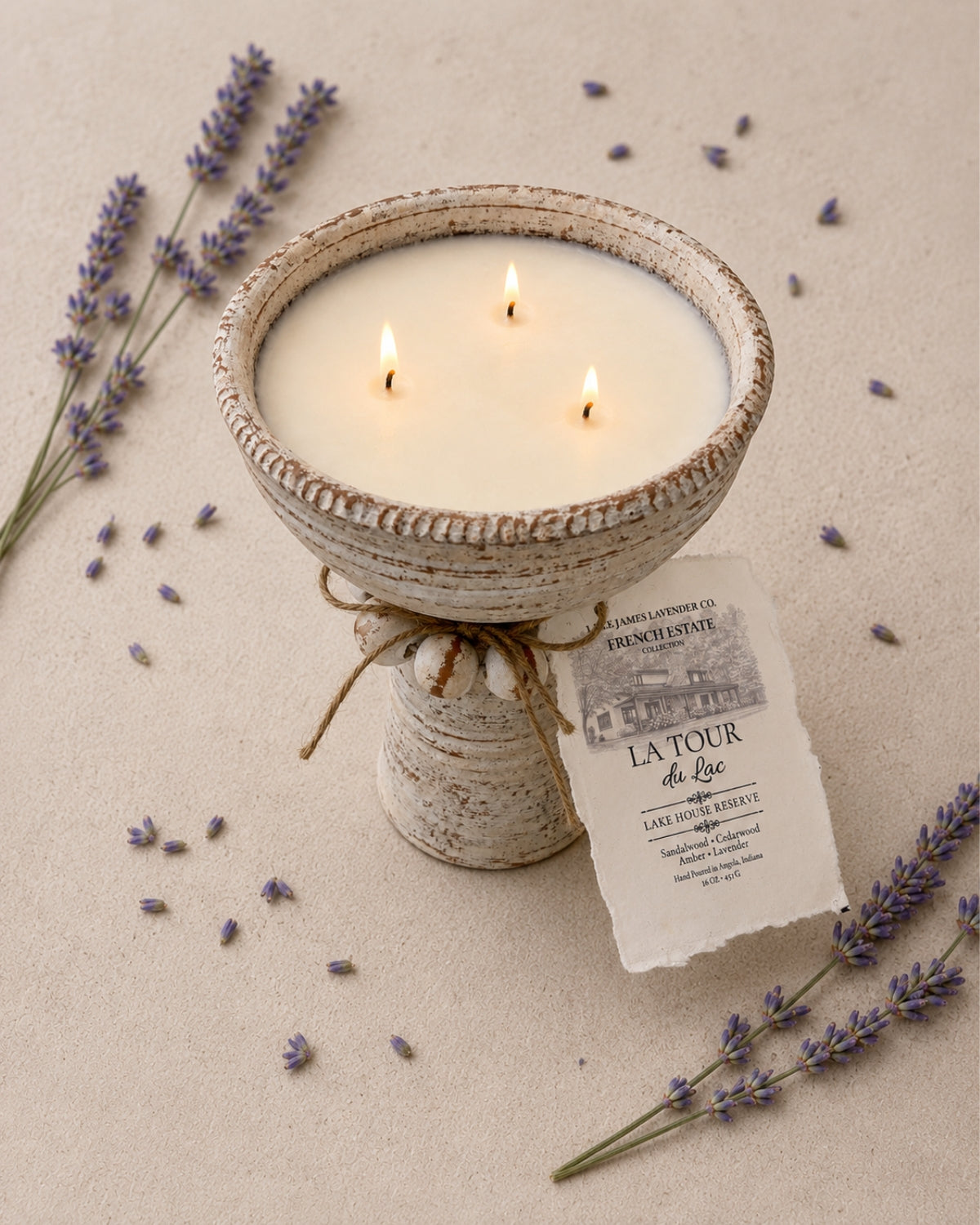 French Estate Collection  La Tour du Lac  Lake House Reserve 16 oz Triple-Wick Estate Candle