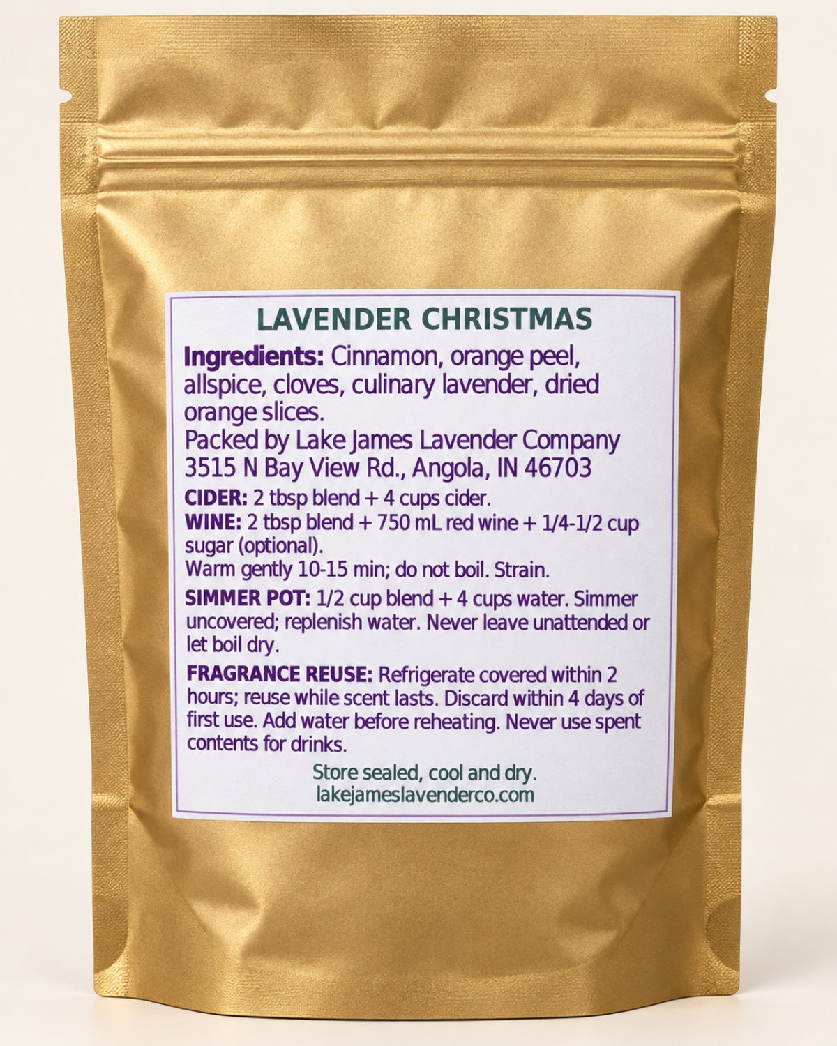 Lavender Christmas Mulling Spices & Simmer Pot